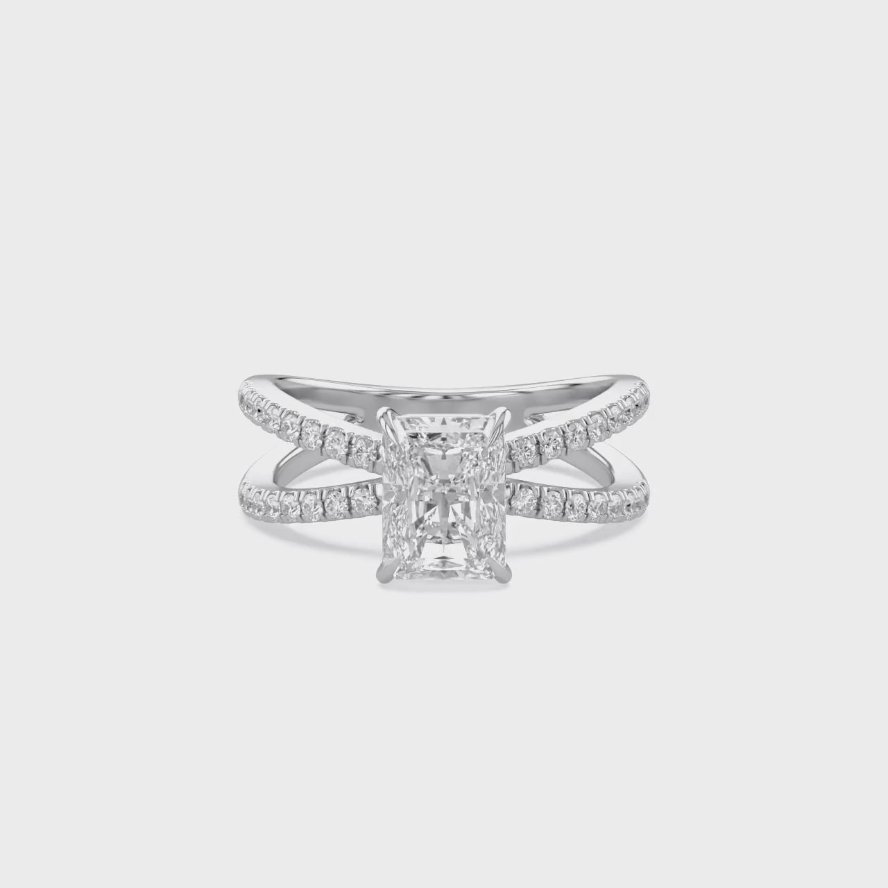 2.80 Carat Kelly Radiant Cut Split Shank Lab Grown Diamond Engagement Ring