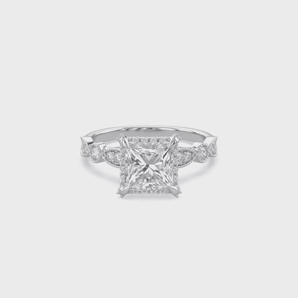 Halo Solitaire Lab Grown Diamond Engagement Ring