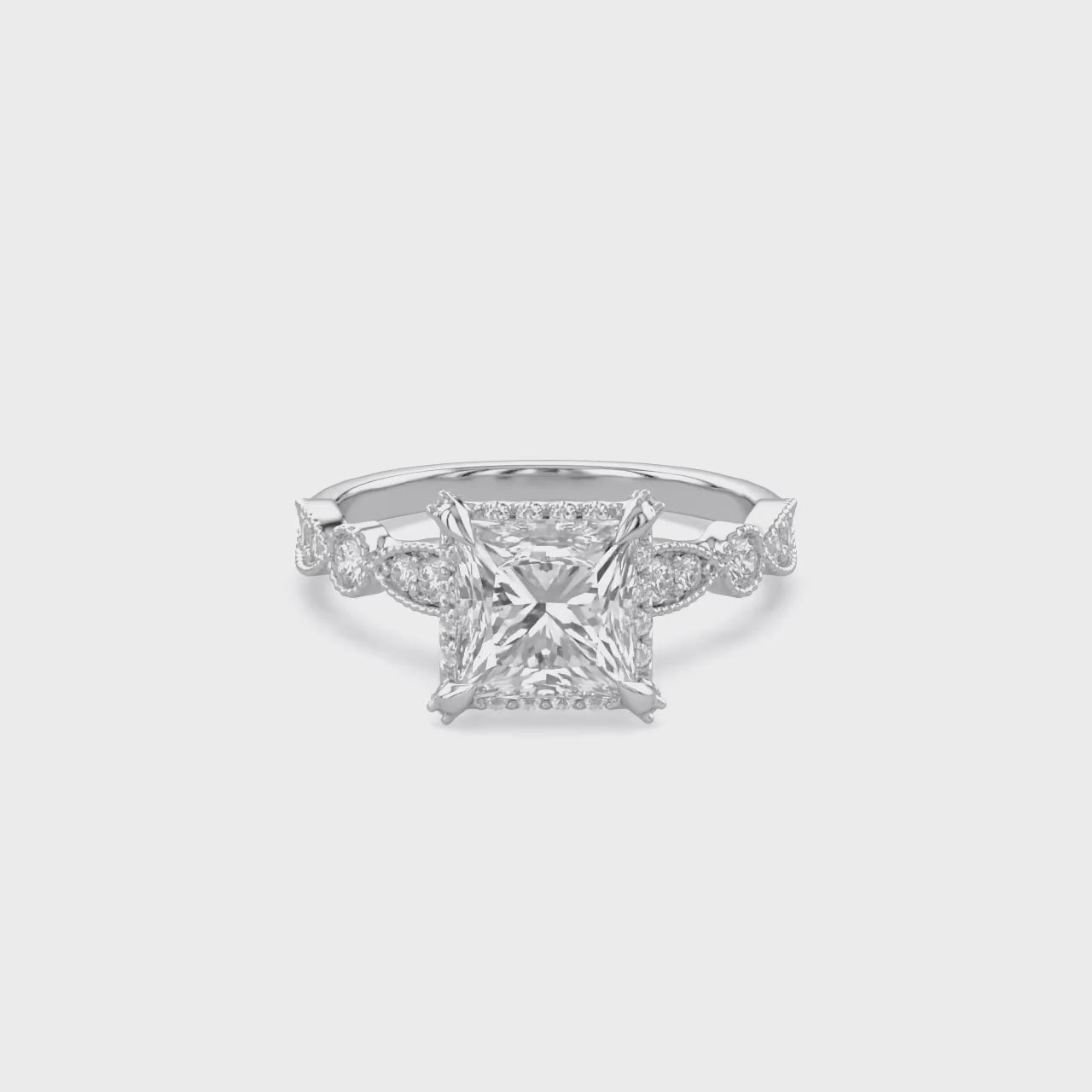 Halo Solitaire Lab Grown Diamond Engagement Ring