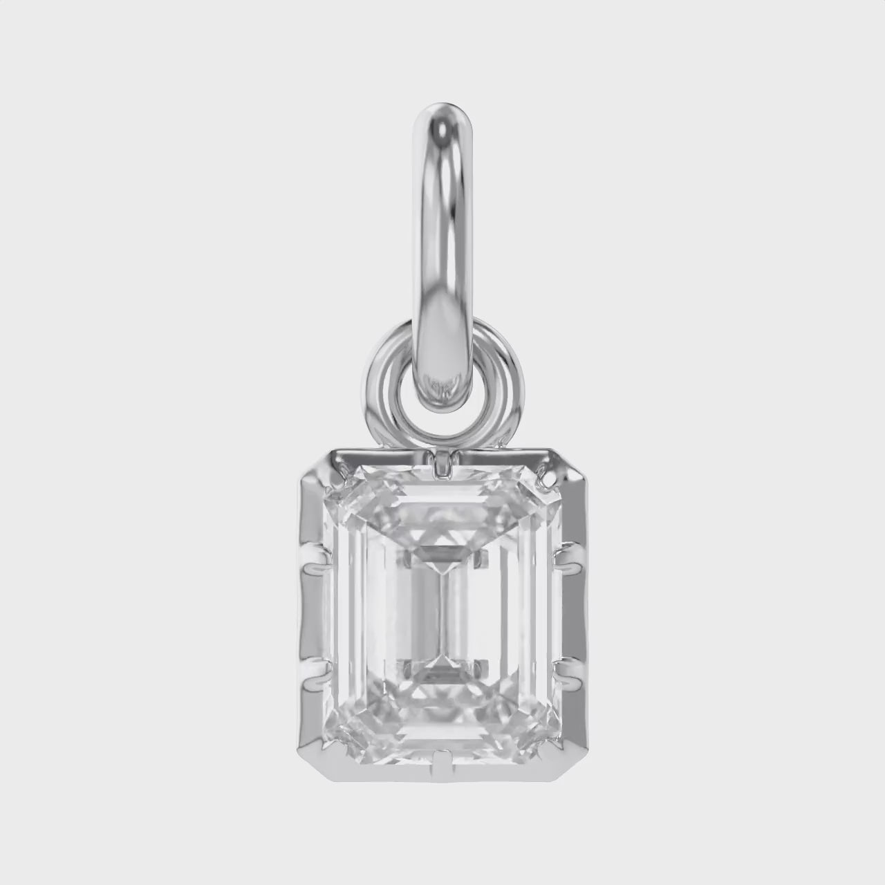 0.80 Carat Emerald Cut Lab Grown Diamond Solitaire Pendant Necklace