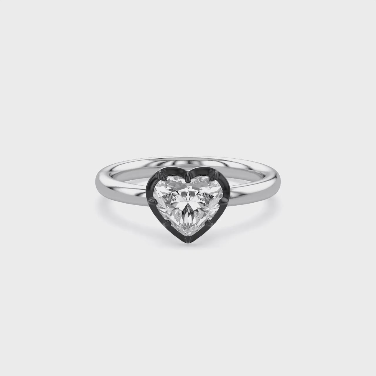 1.00 Carat Heart Shape Lab Grown Diamond Georgian Engagement Ring