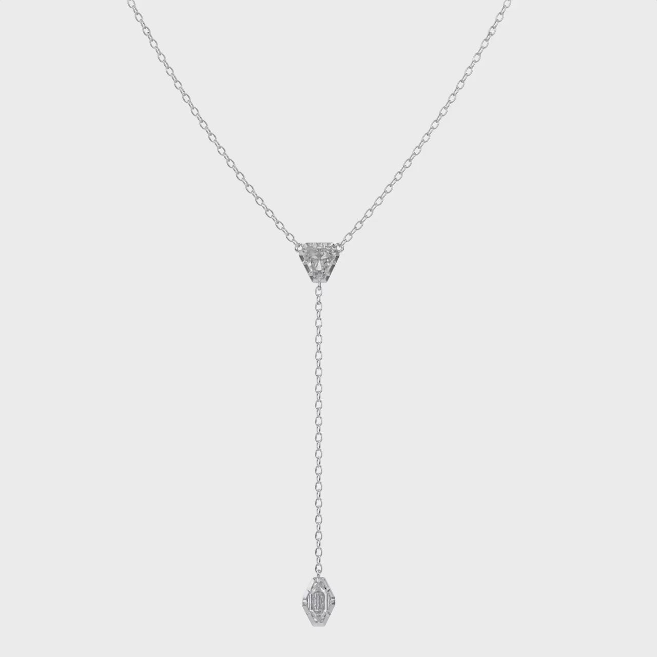 1.20 Carat Lozenge and Calf Cut Lab Grown Diamond Collar Necklace Jewelry