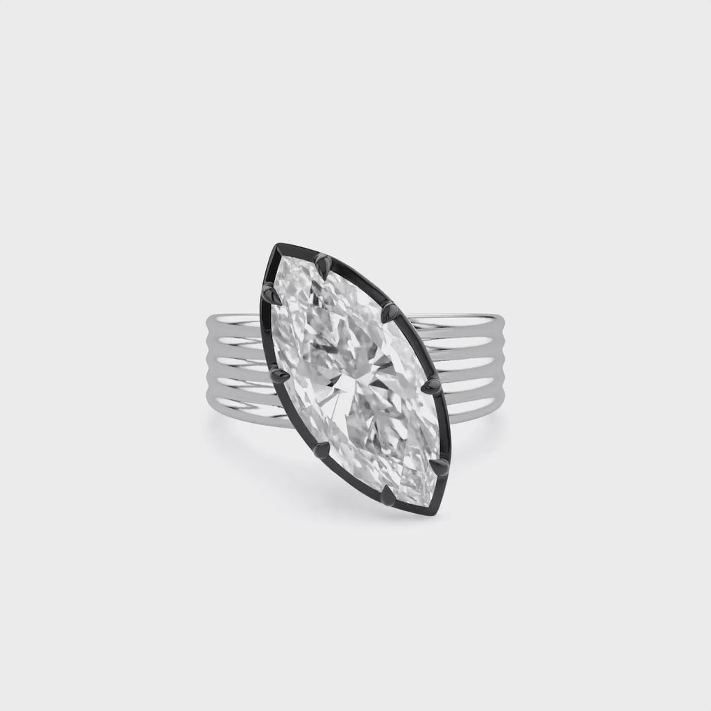 5.05 Carat Marquise Cut Lab Grown Diamond Solitaire Engagement Ring