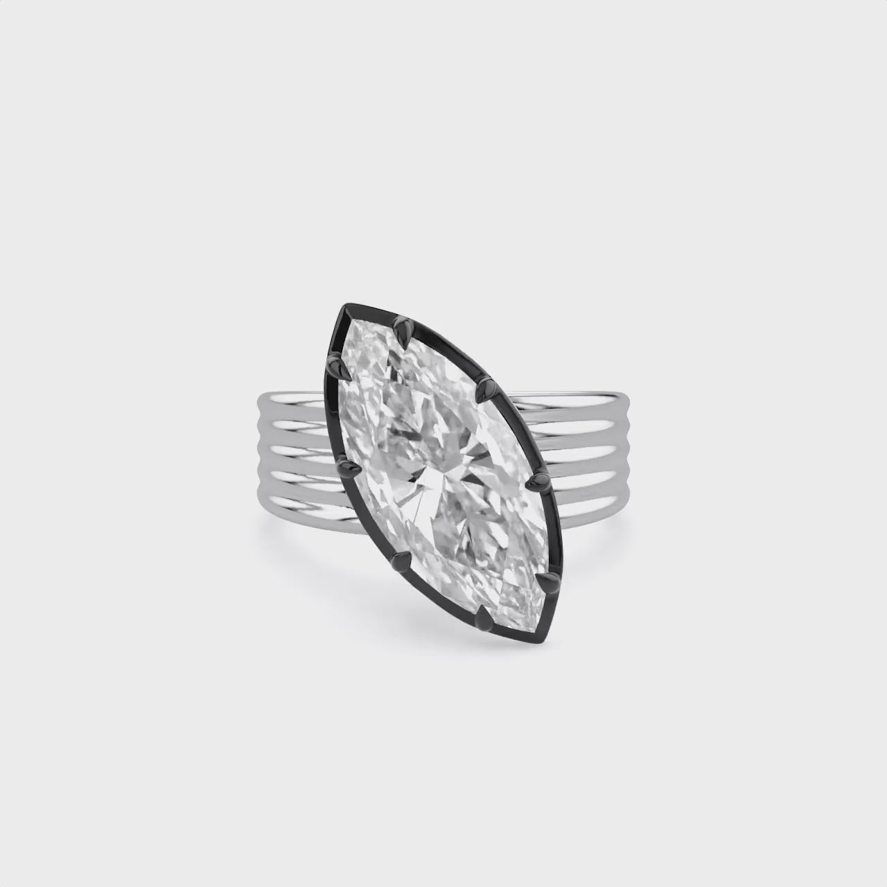 5.05 Carat Marquise Cut Lab Grown Diamond Solitaire Engagement Ring