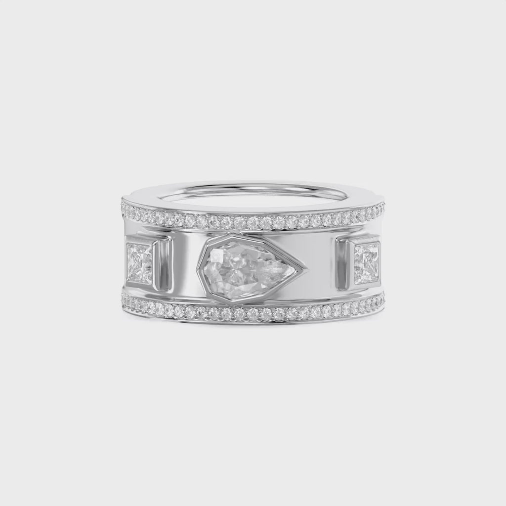 1.87 Carat Pear Shape Halo Lab Grown Diamond Ring