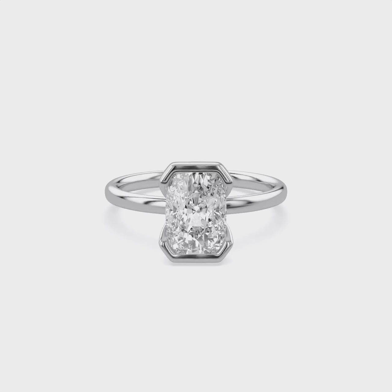 2.00 Carat Radiant Cut Lab Grown Diamond Solitaire Engagement Ring