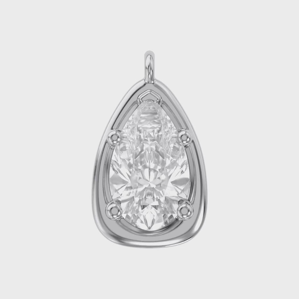0.95 CTW Pear Shape Lab-Grown Diamond Solitaire Pendant